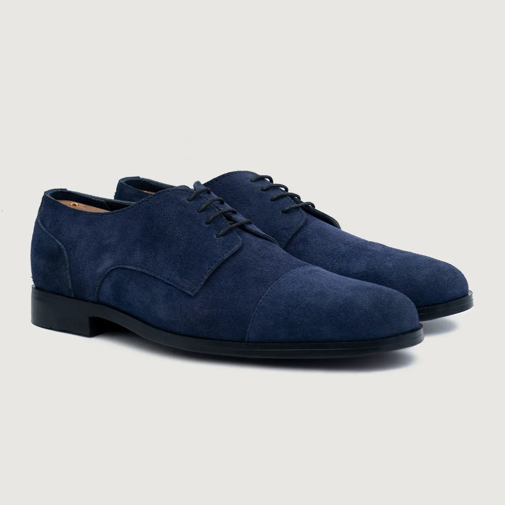 Attorney Midnight Blue Suede Derby Shoes