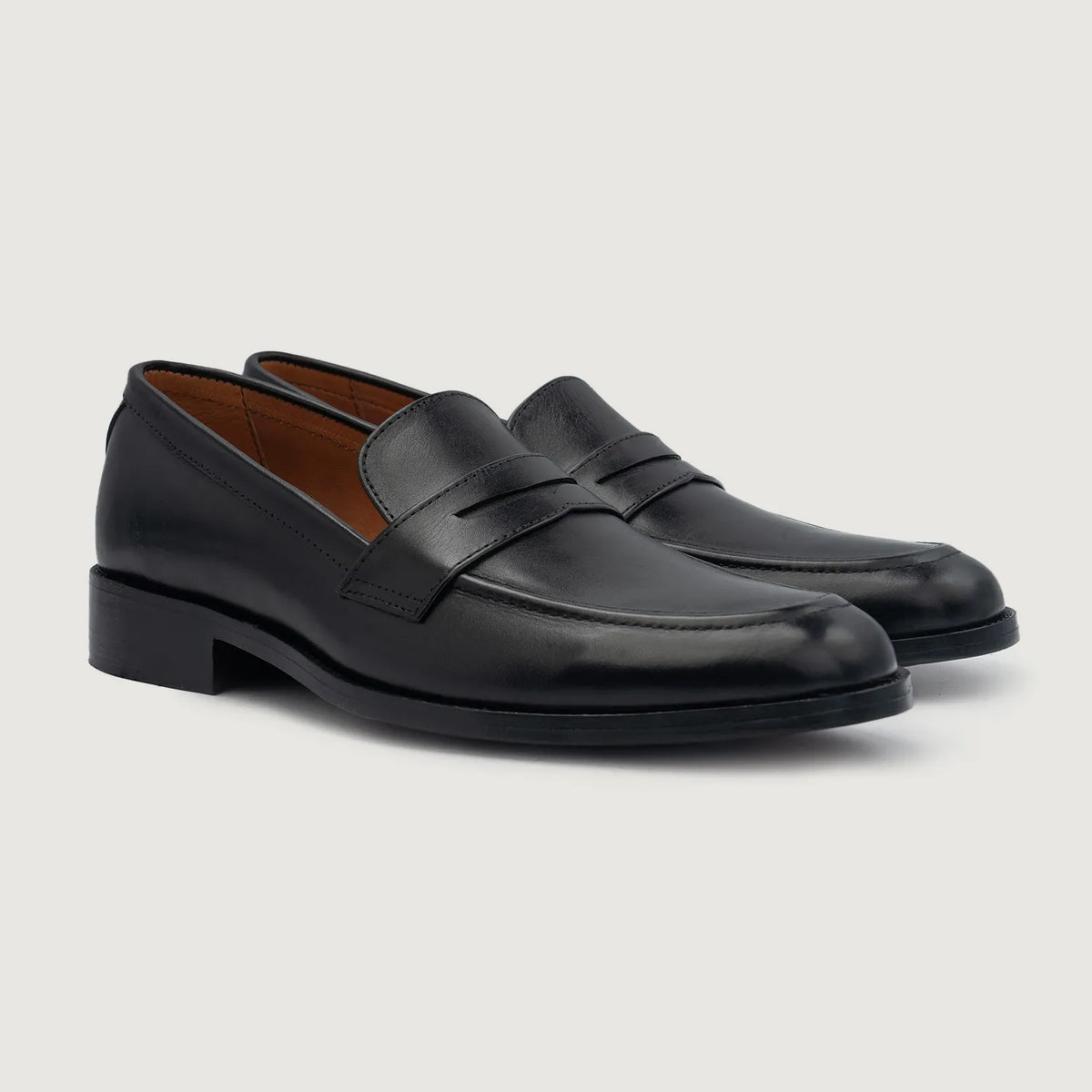 Baxton Black Aniline Leather Loafers
