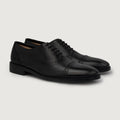 Greyson Black Aniline Leather Oxford Brogue Shoes