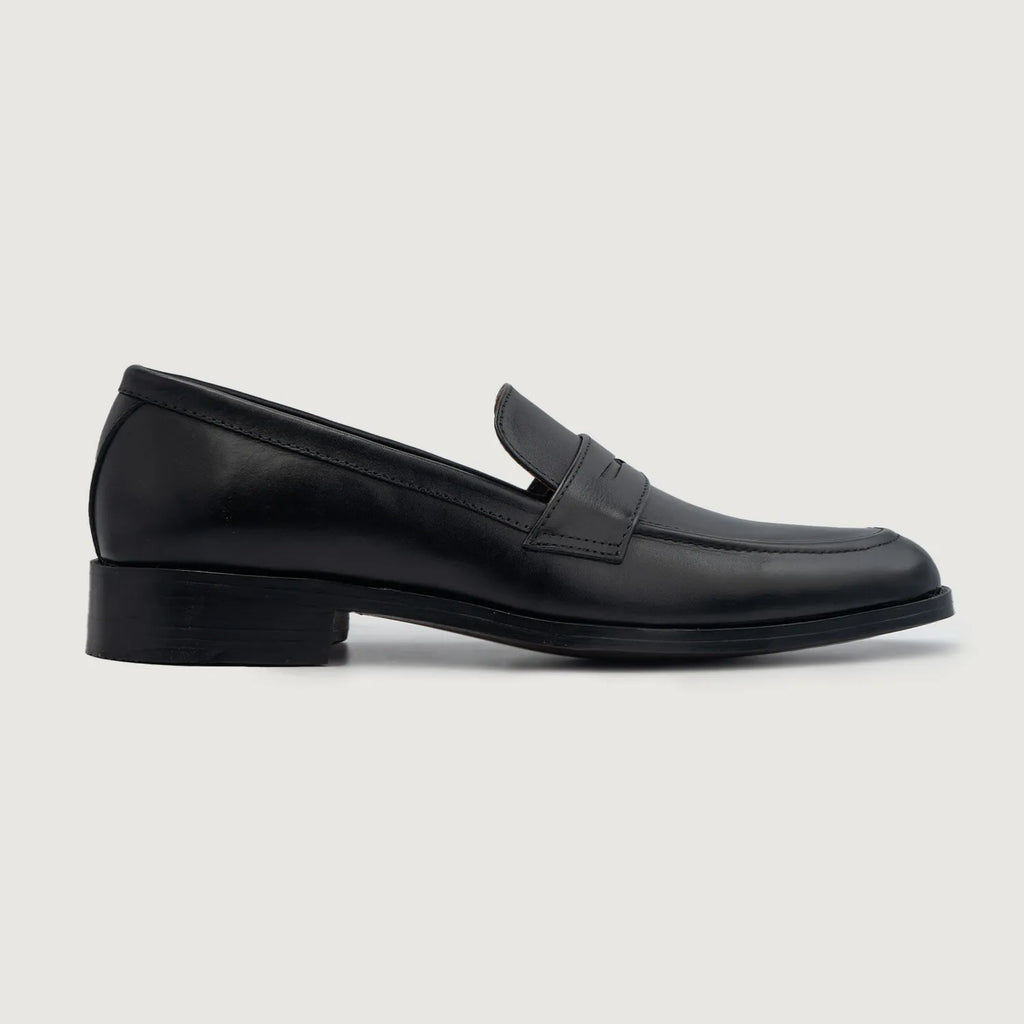 Baxton Black Aniline Leather Loafers