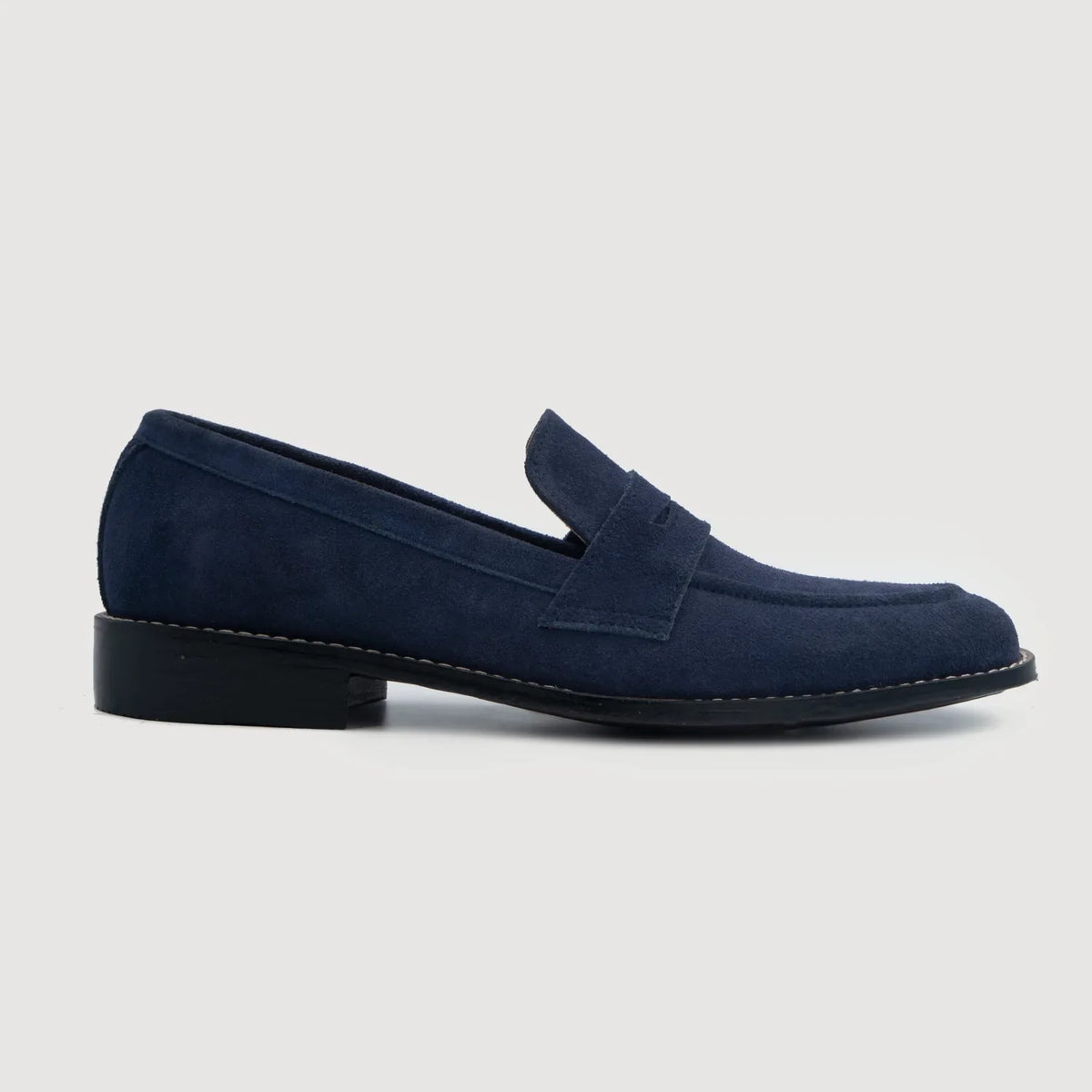 Baxton Midnight Blue Suede Leather Loafers