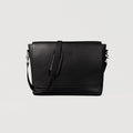 The Carismatico Black Naturally Milled Leather Messenger Bag