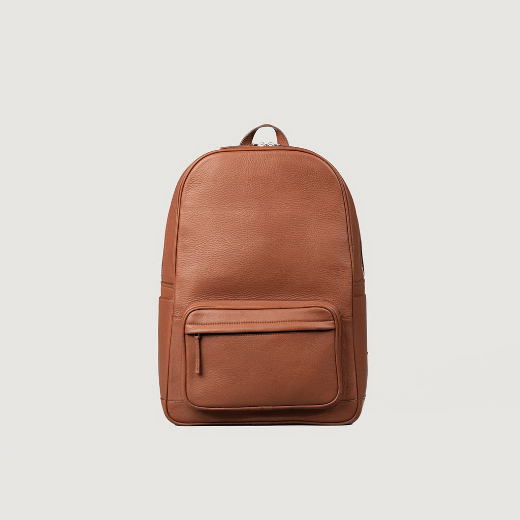 The Philos Brown Milled Leather Backpack