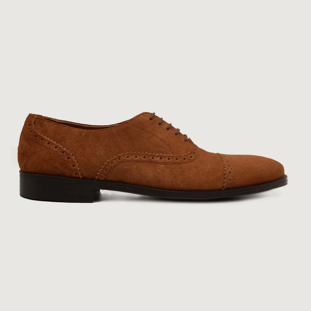 Greyson Brown Suede Leather Oxford Brogue Shoes