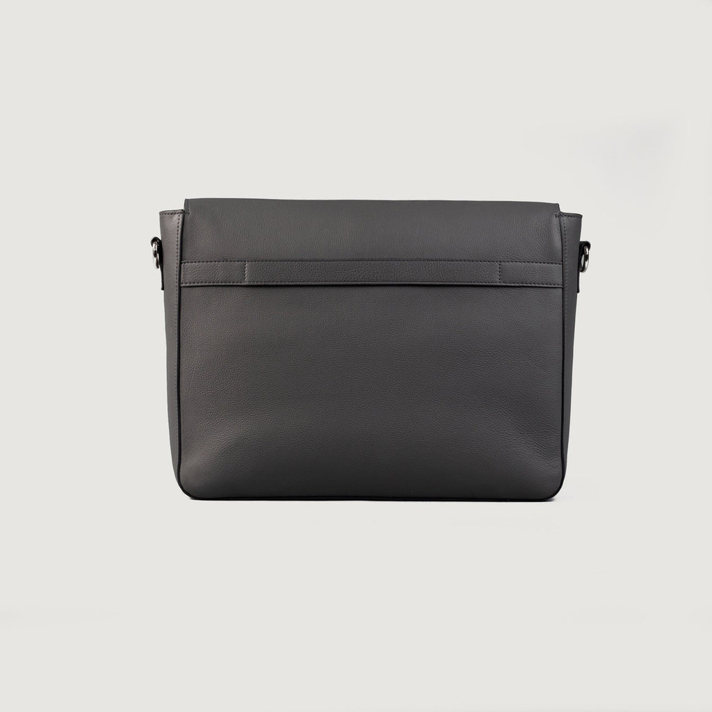 The Carismatico Grey Milled Leather Messenger Bag