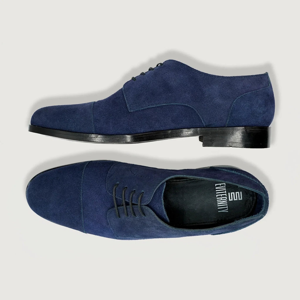 Attorney Midnight Blue Suede Derby Shoes