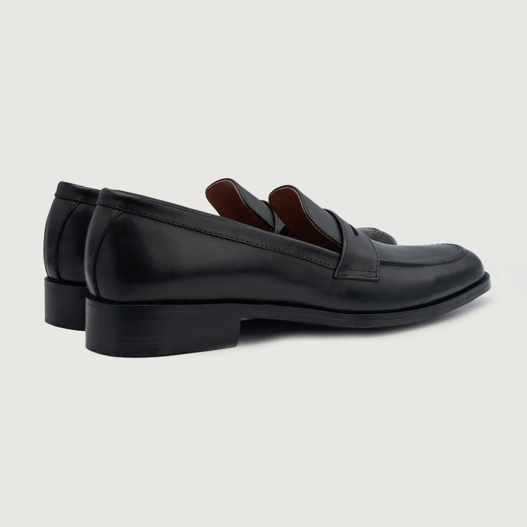 Baxton Black Aniline Leather Loafers