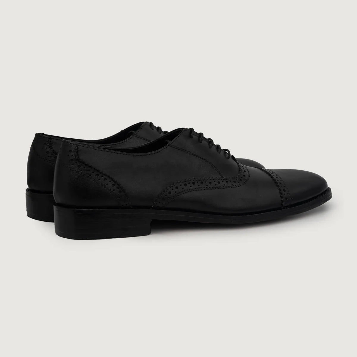 Greyson Black Aniline Leather Oxford Brogue Shoes