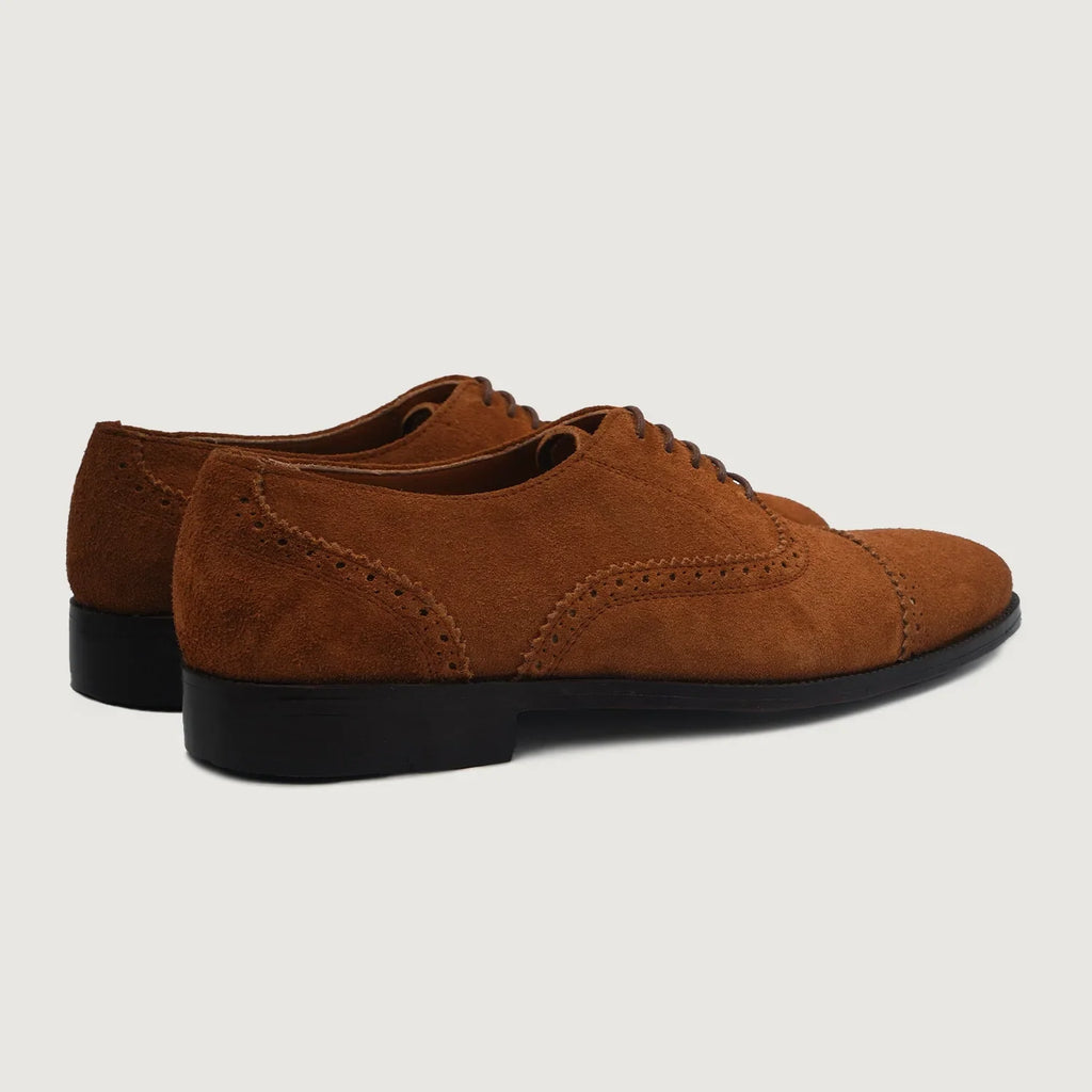 Greyson Brown Suede Leather Oxford Brogue Shoes