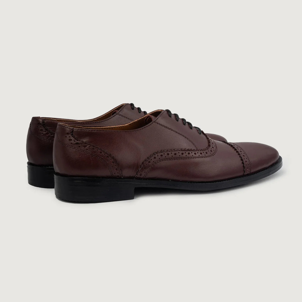 Greyson Maroon Aniline Leather Oxford Brogue Shoes