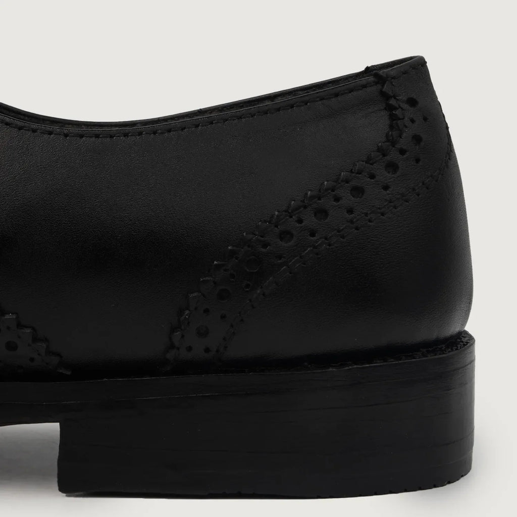 Greyson Black Aniline Leather Oxford Brogue Shoes