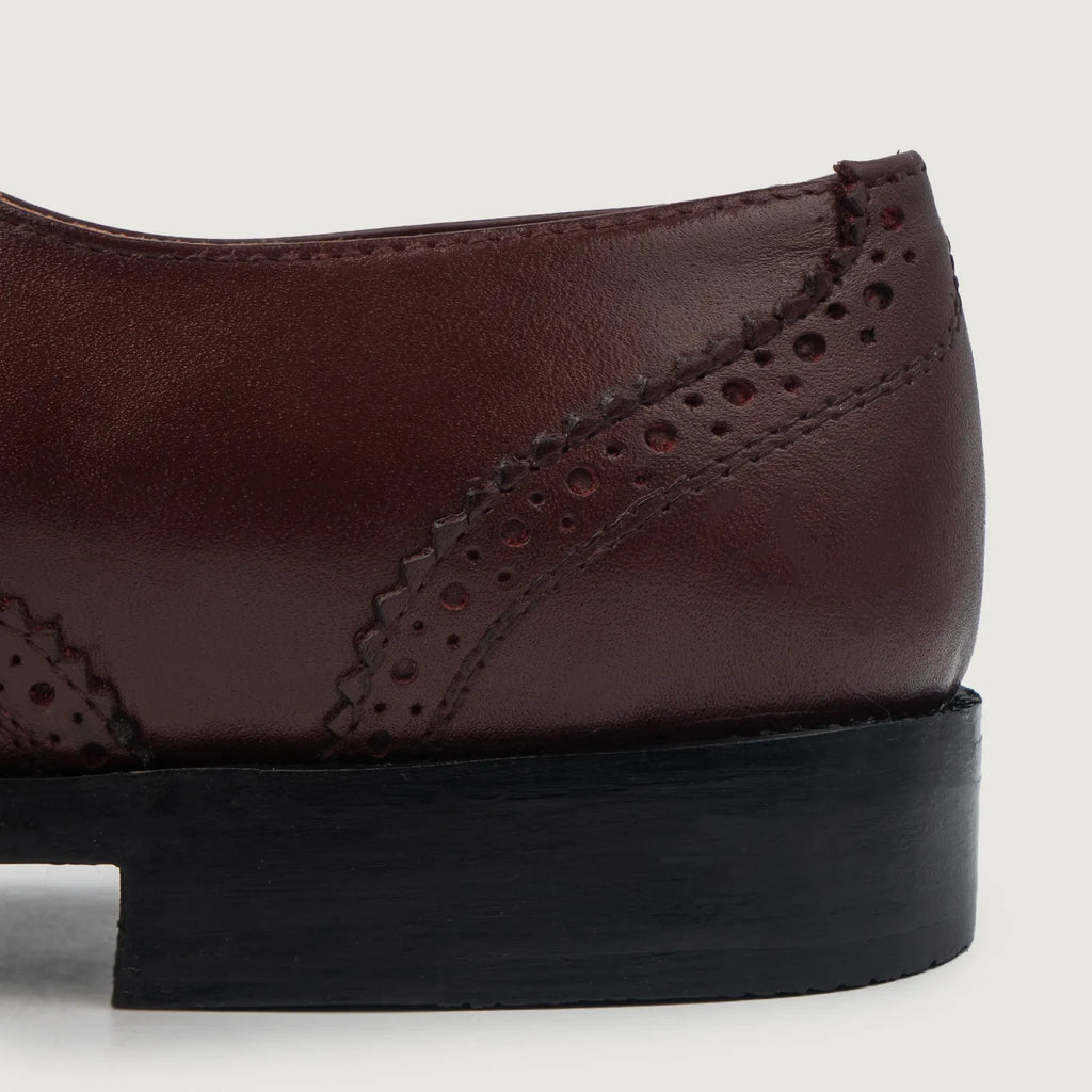 Greyson Maroon Aniline Leather Oxford Brogue Shoes