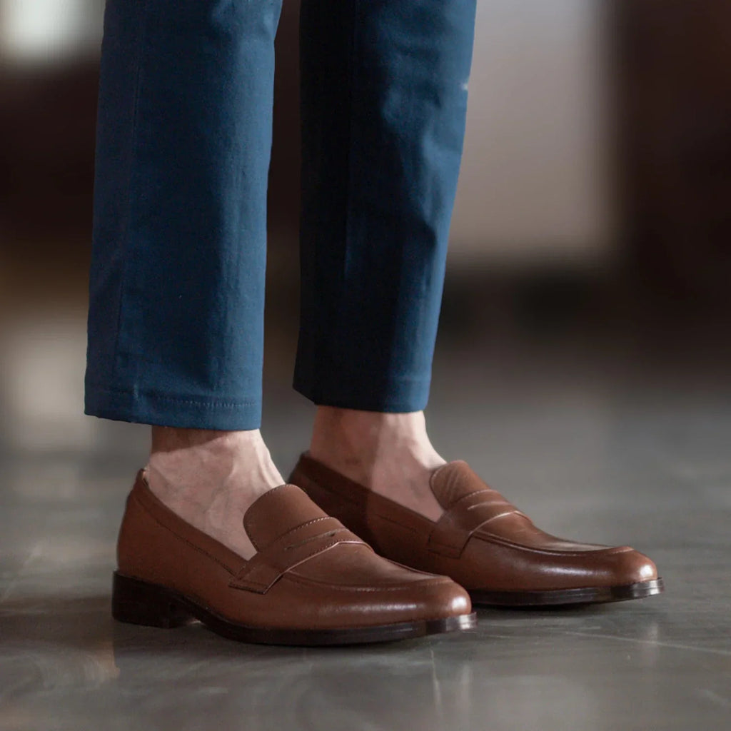Baxton Brown Aniline Leather Loafers