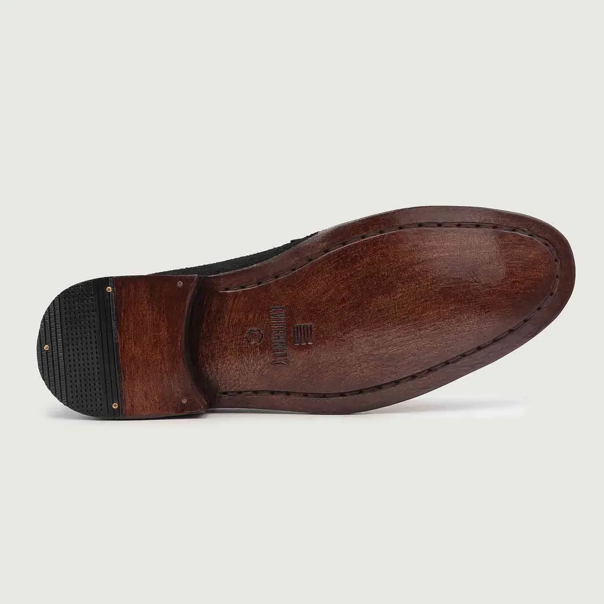 Baxton Black Suede Cowhide Leather Loafers