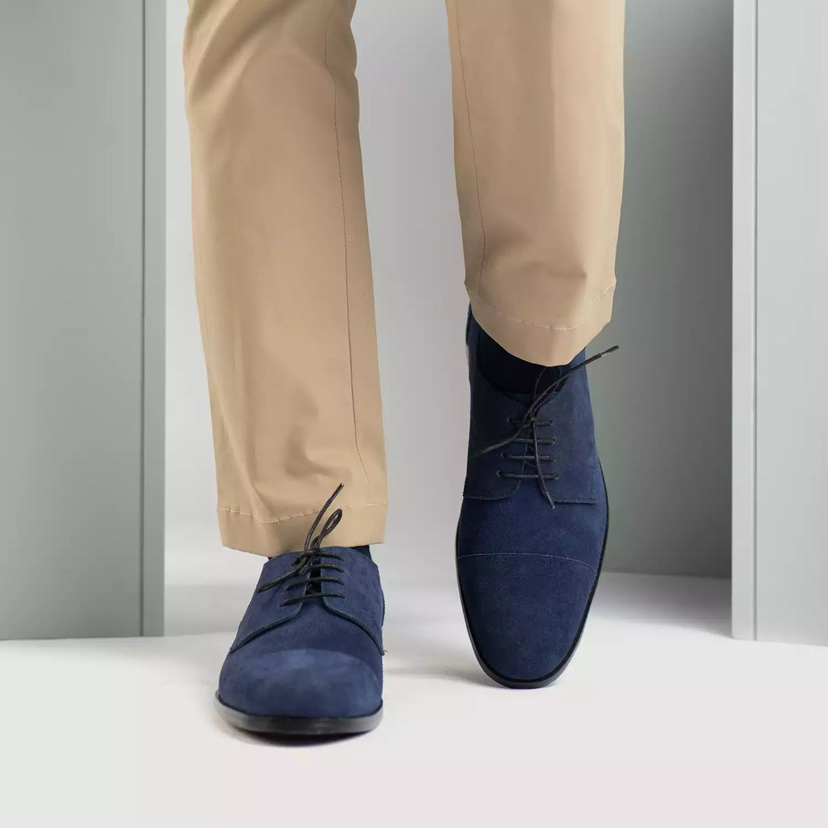Attorney Midnight Blue Suede Derby Shoes