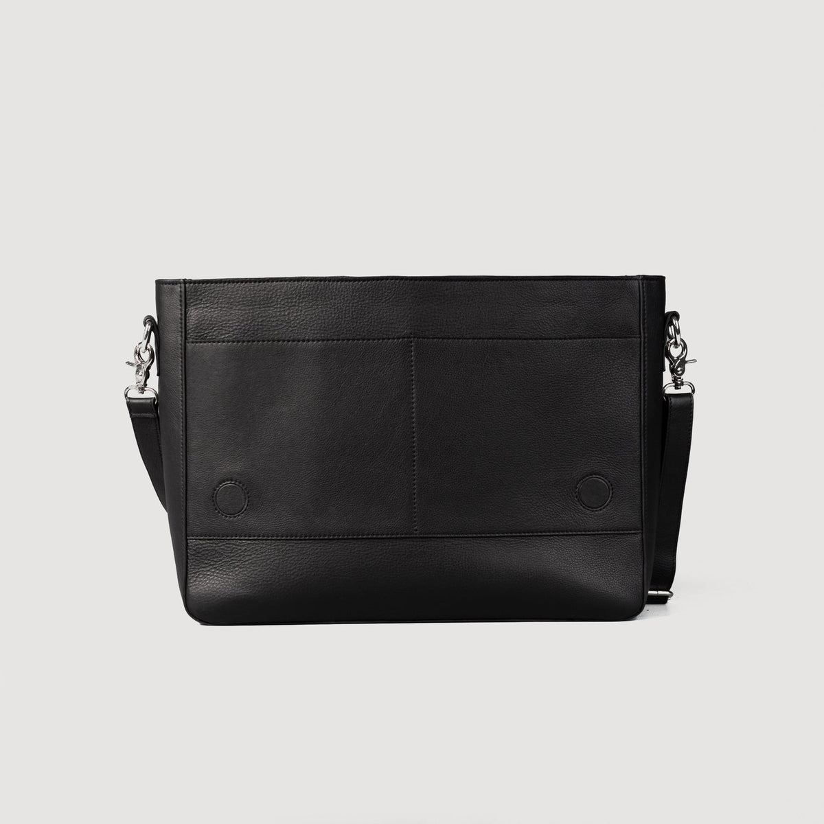 The Carismatico Black Naturally Milled Leather Messenger Bag