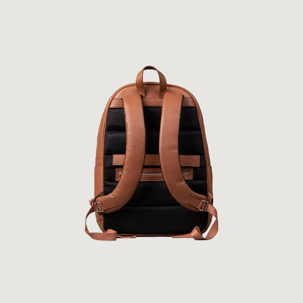 The Philos Brown Milled Leather Backpack