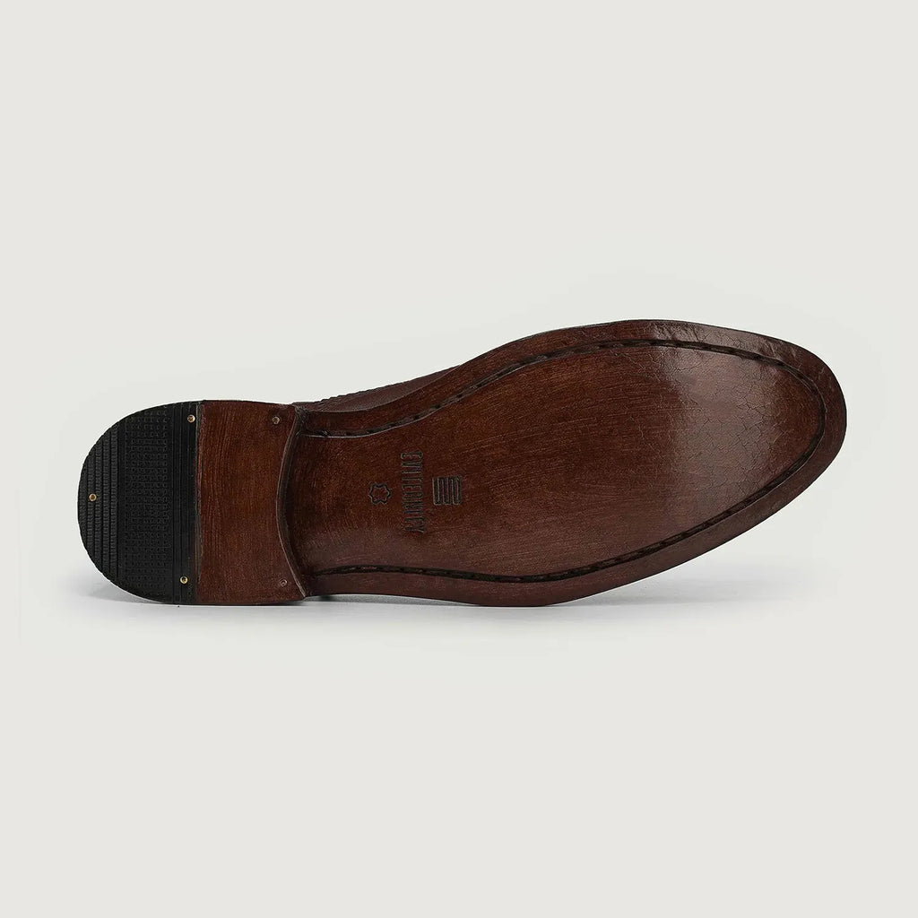 Greyson Maroon Aniline Leather Oxford Brogue Shoes