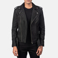Allaric Alley Distressed Black Sheepskin Biker Jacket