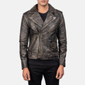Allaric Alley Distressed Brown Goatskin Biker Jacket