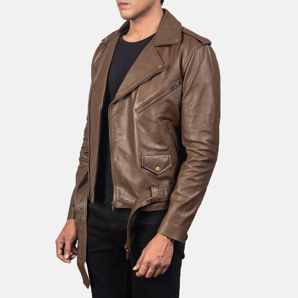 Allaric Alley Mocha Cowhide Biker Jacket