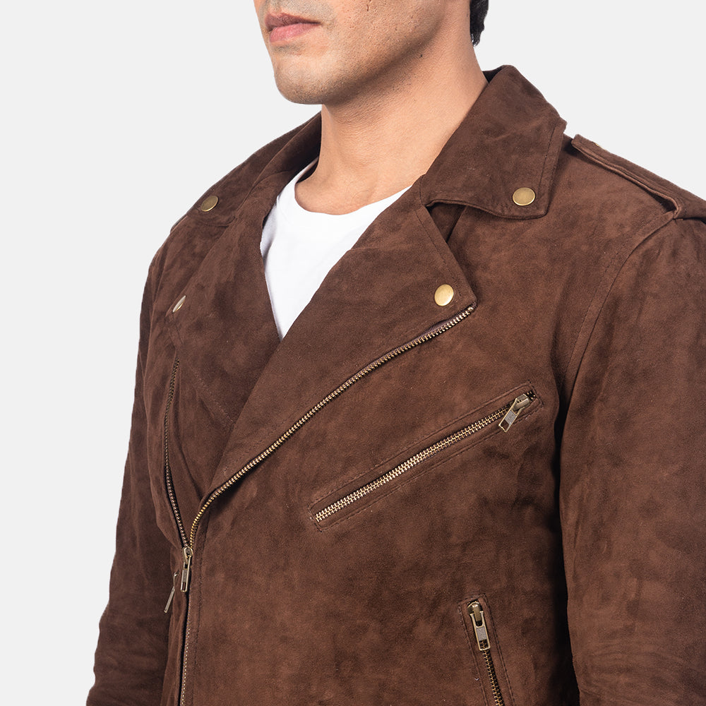 Allaric Alley Mocha Goatskin Suede Biker Jacket