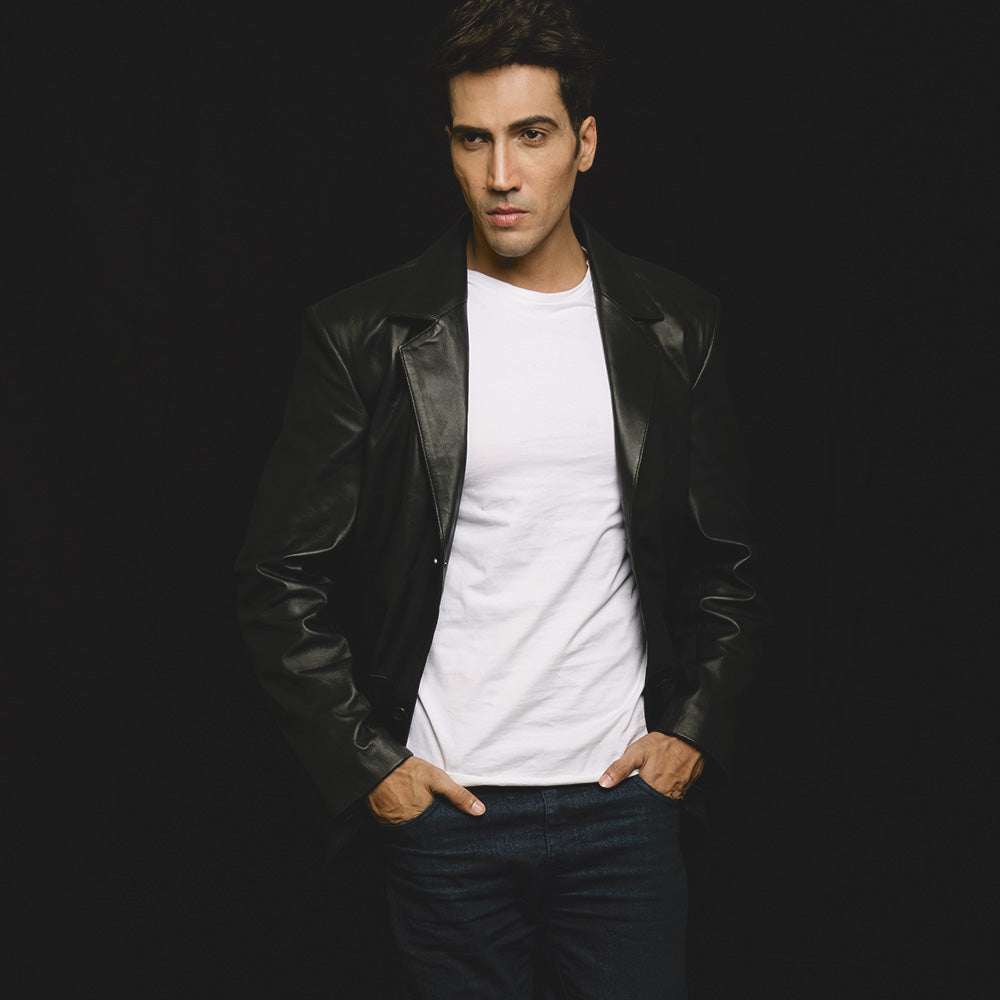 Alyson Black Sheepskin Leather Blazer