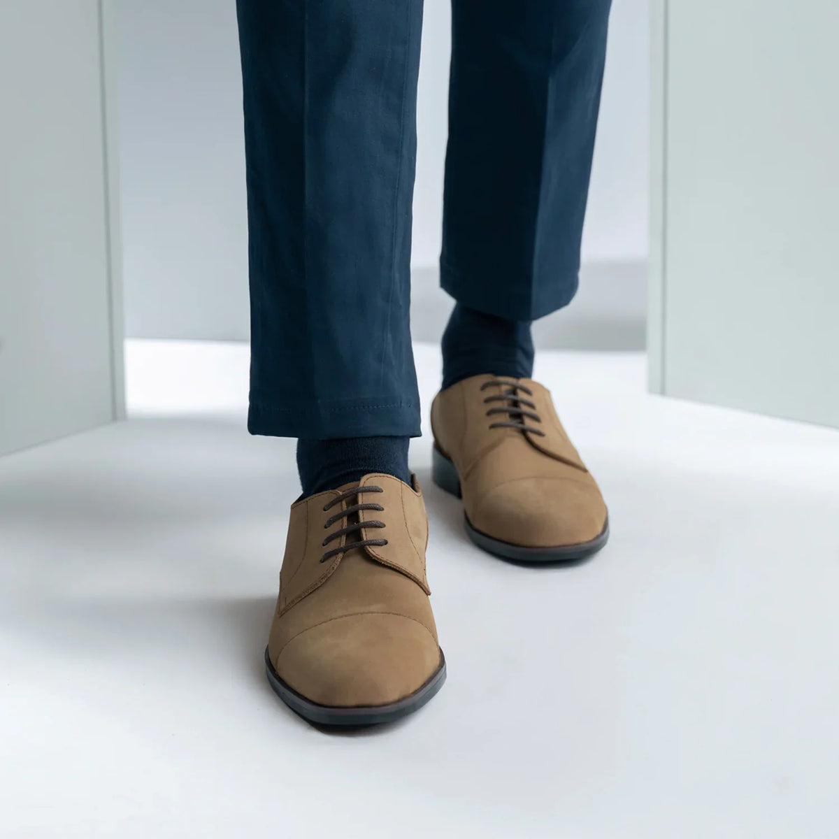 Attorney Brown Nubuck StudGuard Derby Shoes