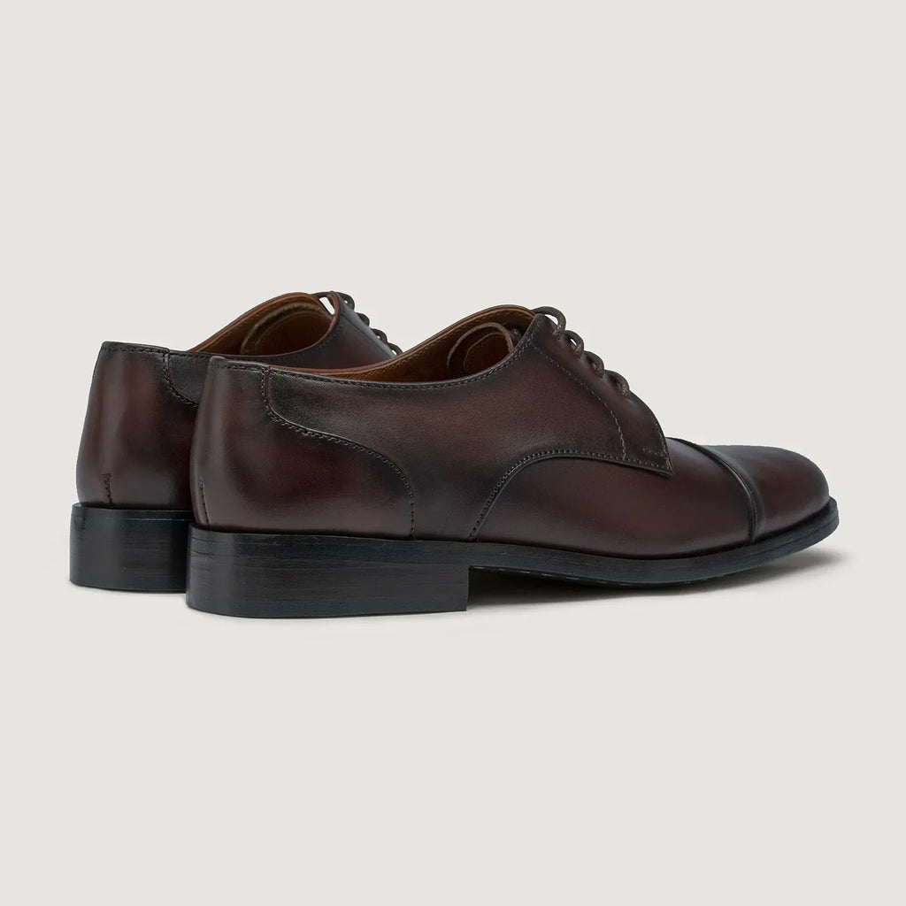 Attorney Burnished Brown Full Grain Derby Shoes