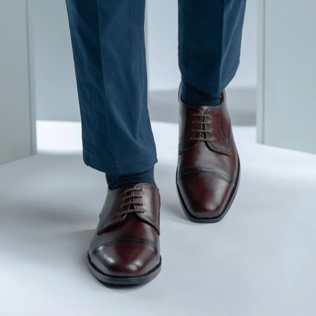 Attorney Burnished Brown Full Grain Derby Shoes