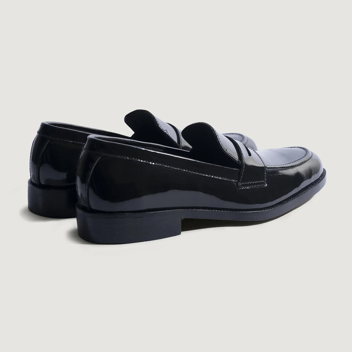 Baxton Patent Black Cowhide Leather Loafers