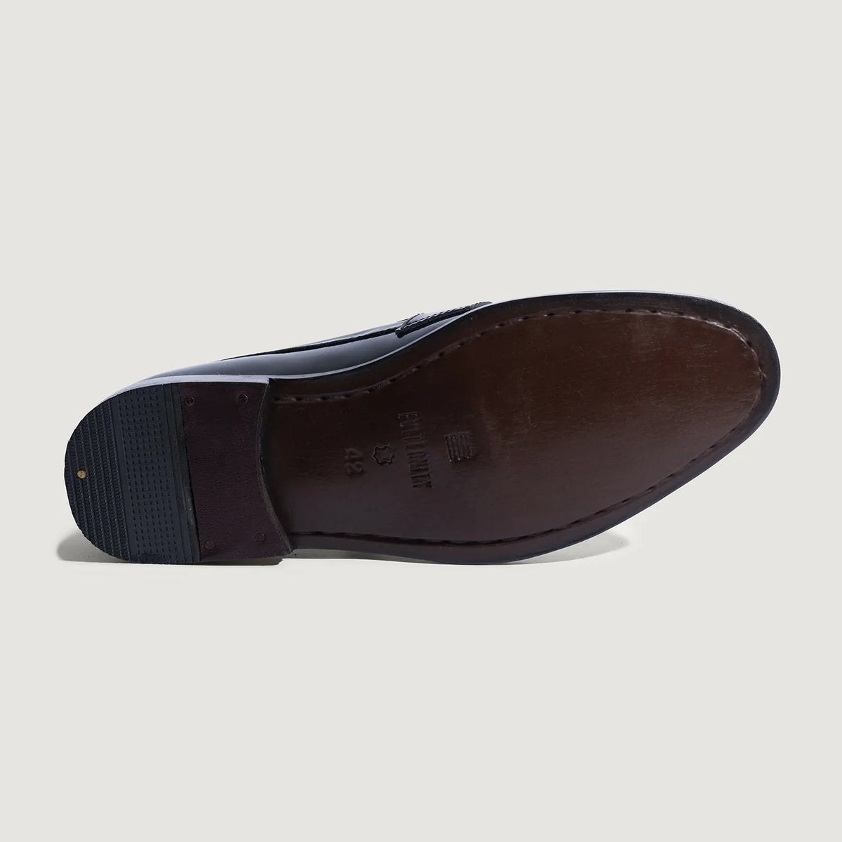 Baxton Patent Black Cowhide Leather Loafers
