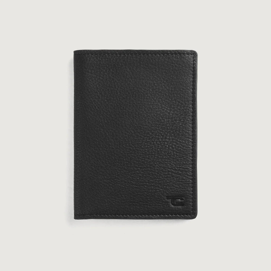 Bernardi Black Full Grain Cowhide Bi-Fold Travel Wallet