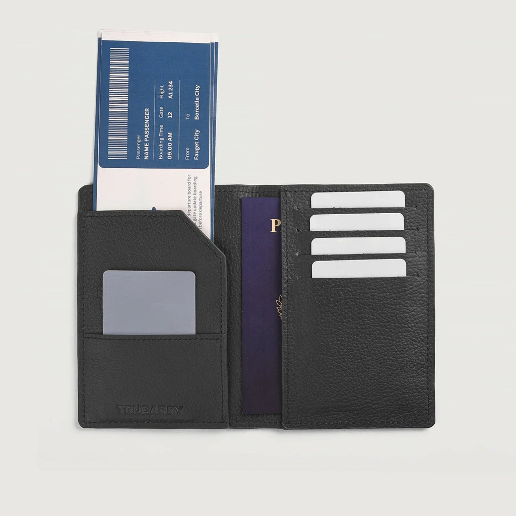 Bernardi Black Full Grain Cowhide Bi-Fold Travel Wallet