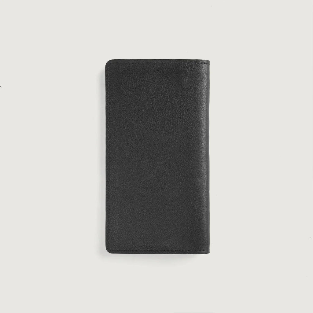 Cameron Black Full Grain Leather Long Wallet