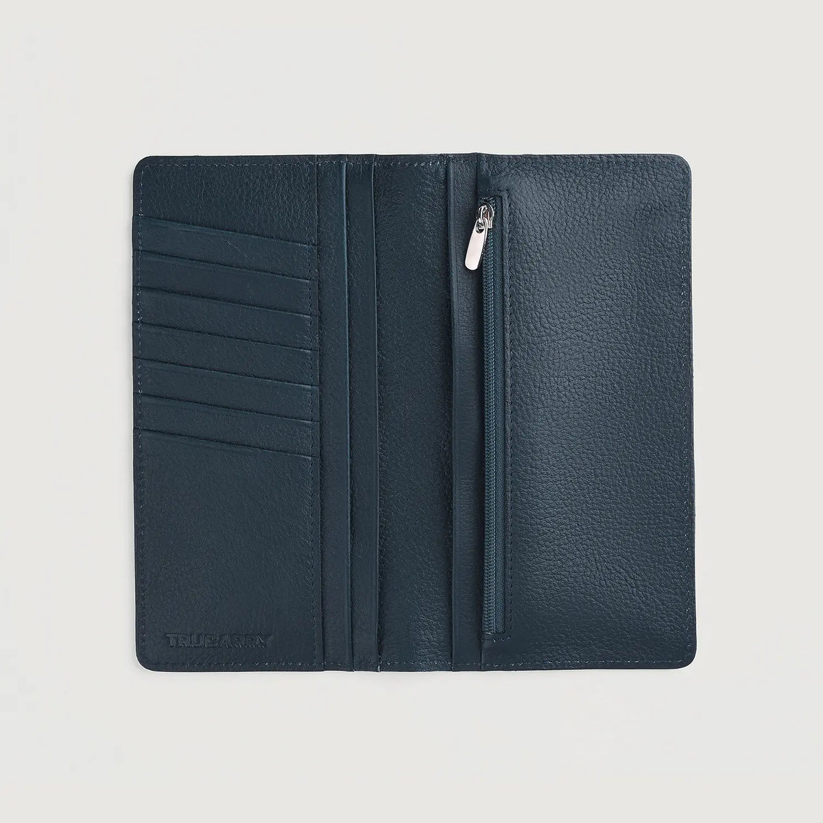 Cameron Grey Full Grain Leather Long Wallet