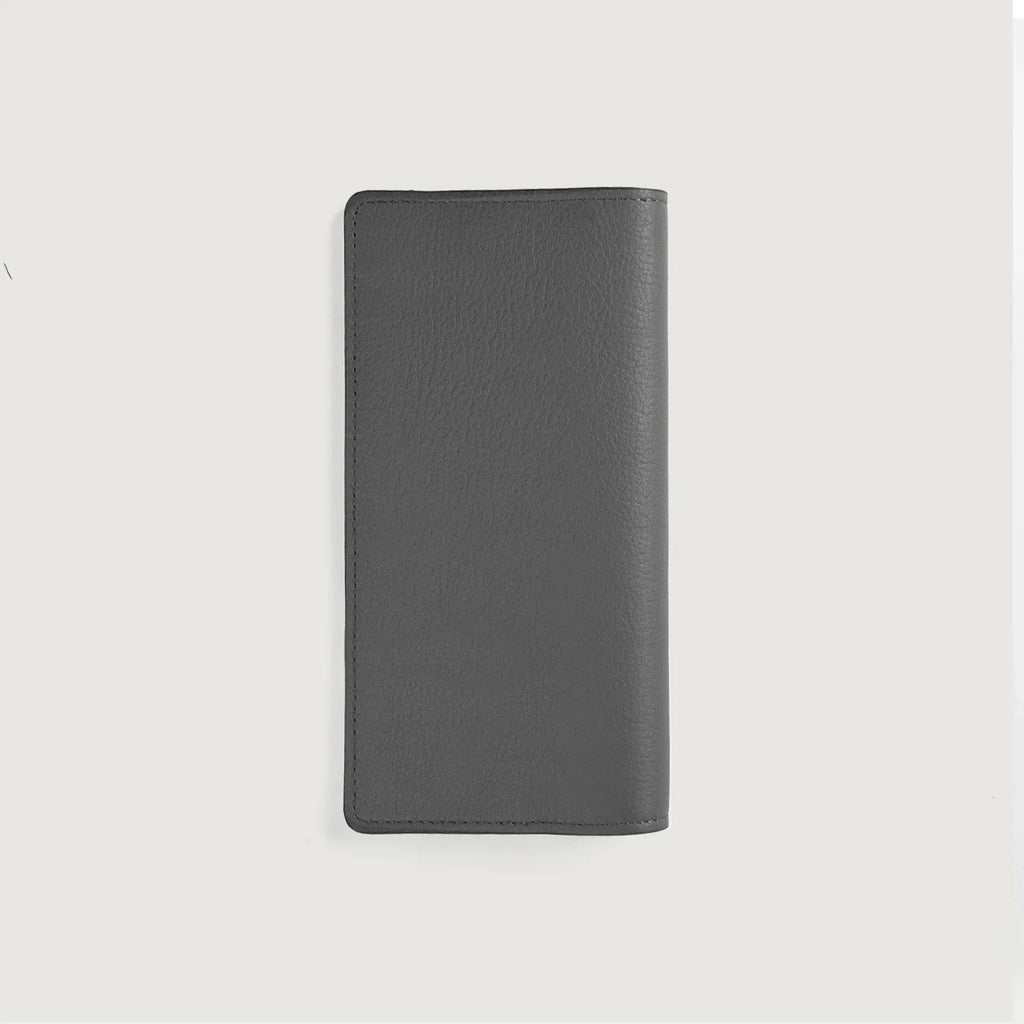 Cameron Grey Full Grain Cowhide Long Wallet