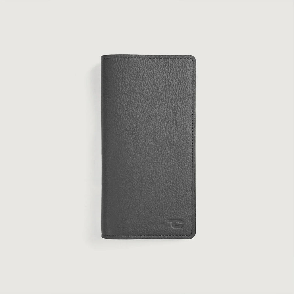Cameron Grey Full Grain Cowhide Long Wallet