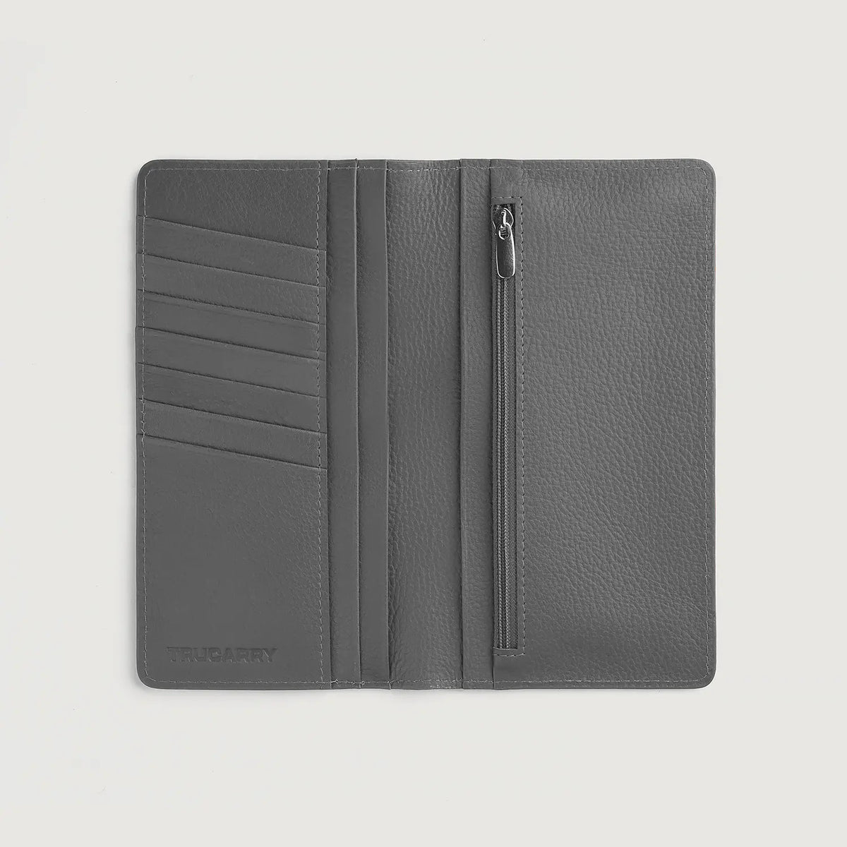 Cameron Grey Full Grain Cowhide Long Wallet