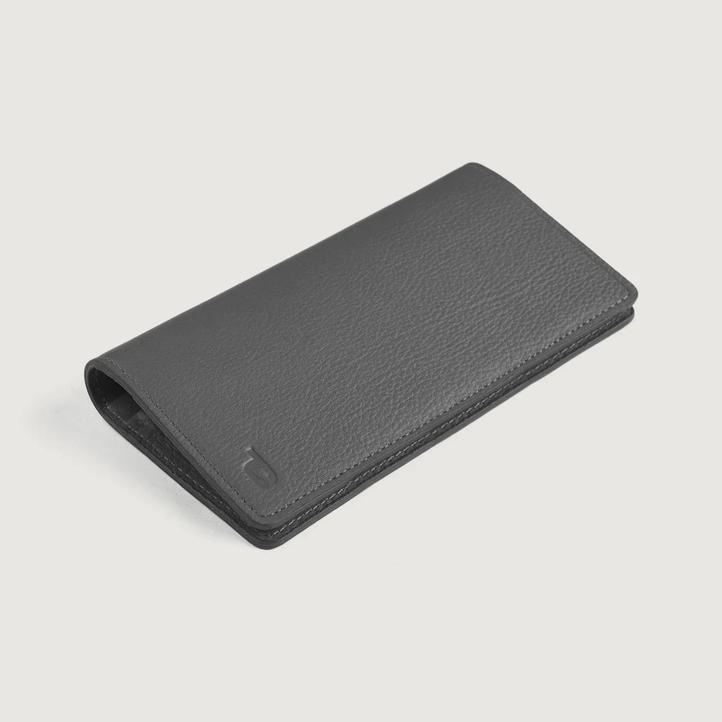 Cameron Grey Full Grain Cowhide Long Wallet