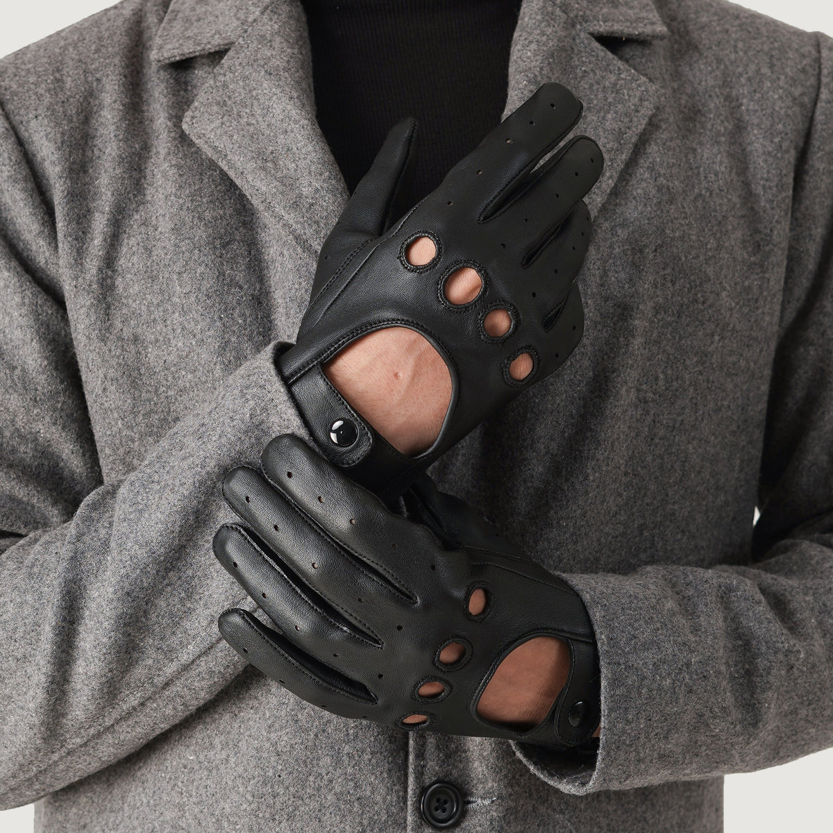 Ferdinand Black Leather Driving Gloves