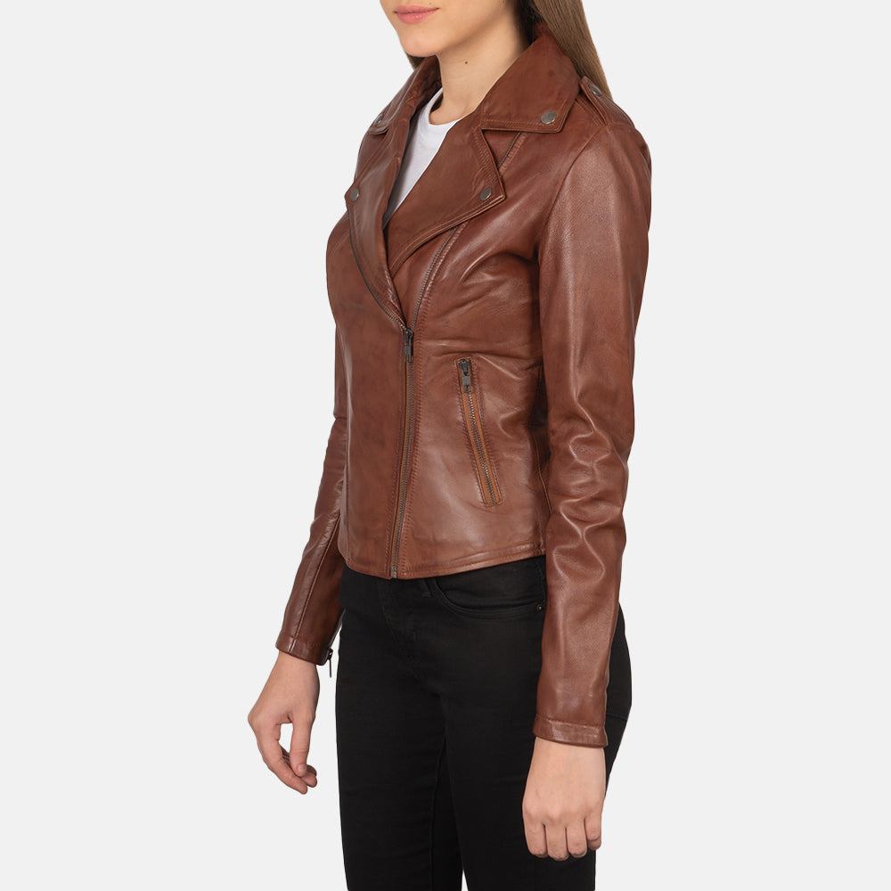 Flashback Brown Leather Moto Jacket