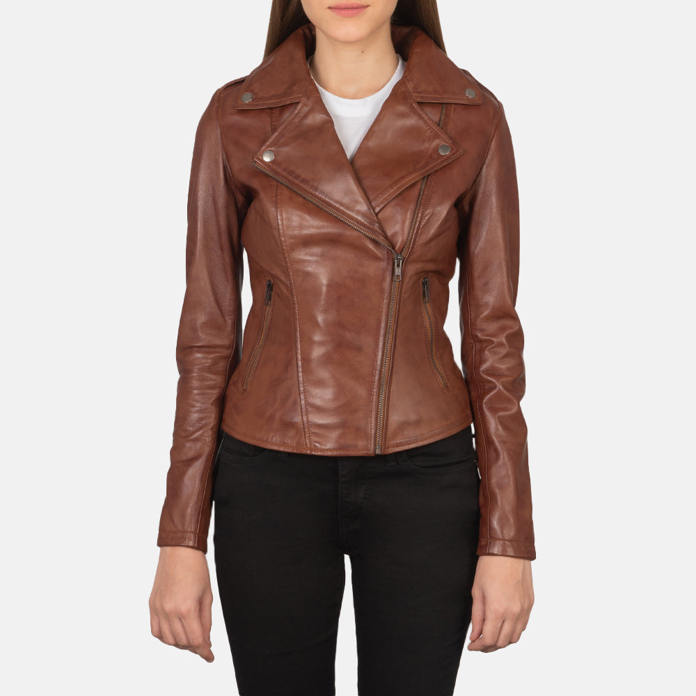 Flashback Brown Leather Moto Jacket