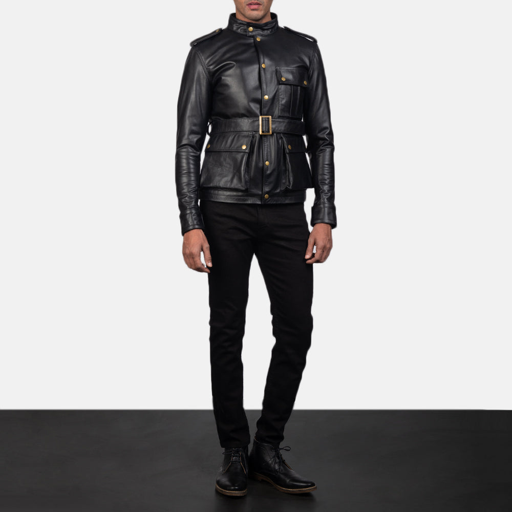 Germain Black Cowhide Leather Jacket