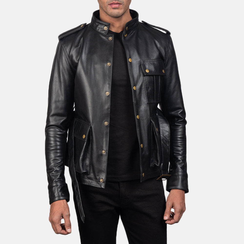 Germain Black Cowhide Leather Jacket