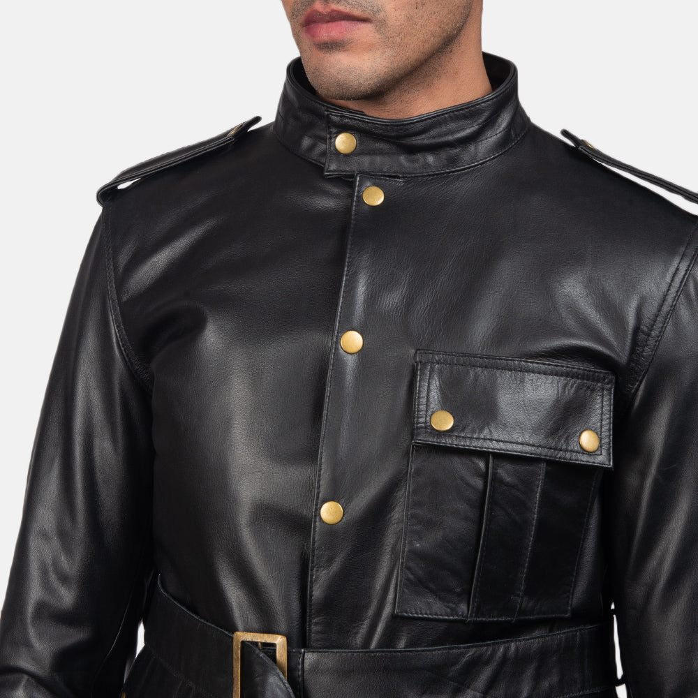 Germain Black Cowhide Leather Jacket