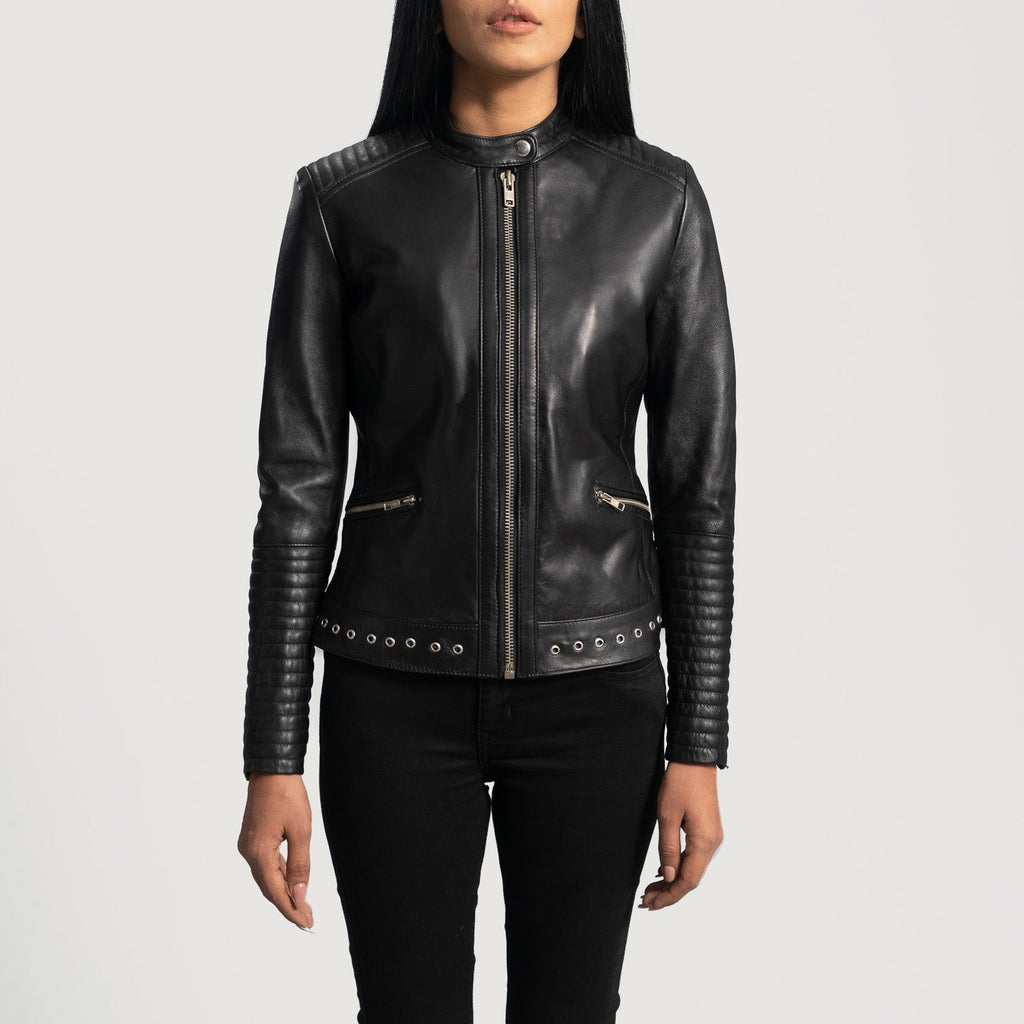 Haley Ray Black Leather Moto Jacket