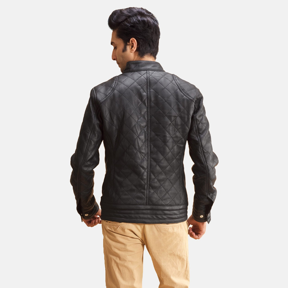 Henry Quilted Black Sheepskin Leather Jacket