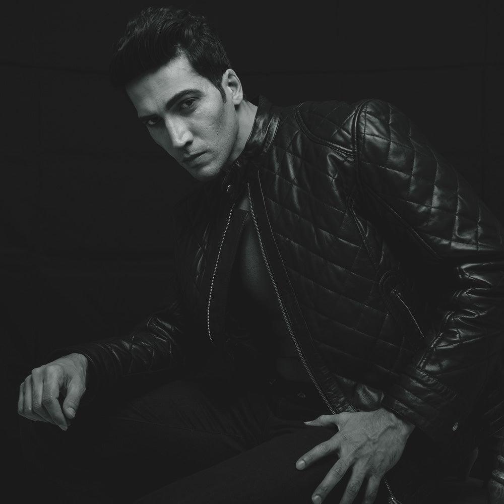 Henry Quilted Black Sheepskin Leather Jacket
