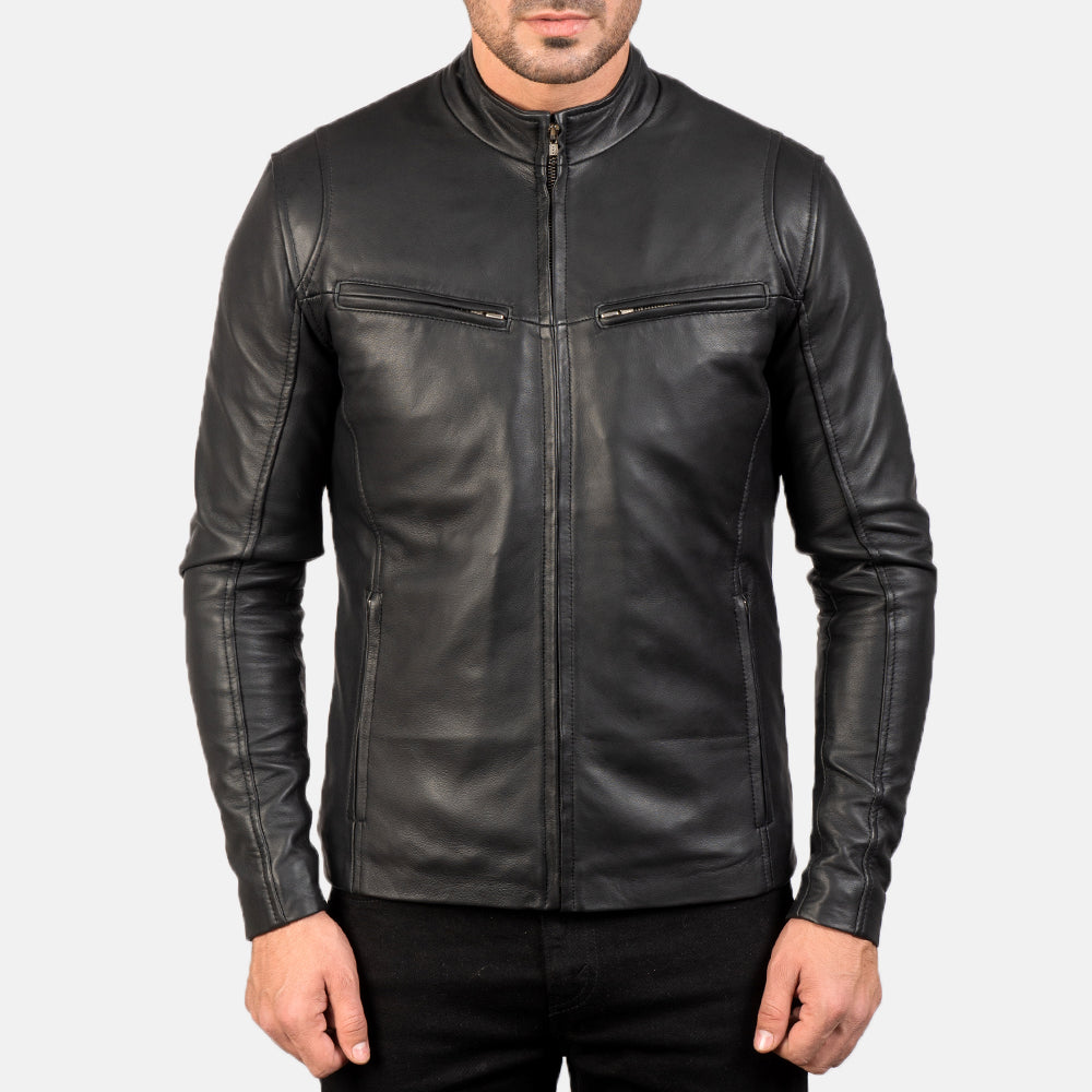 Ionic Black Sheepskin Leather Jacket